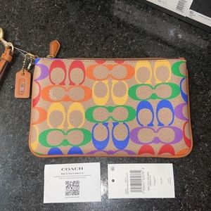 Coach Pride Rainbow Signature Wristlet